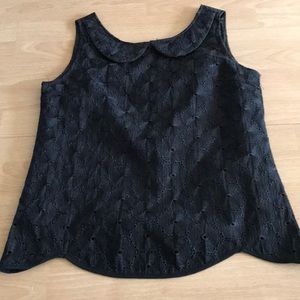 Tulle brand Peter Pan collar blouse